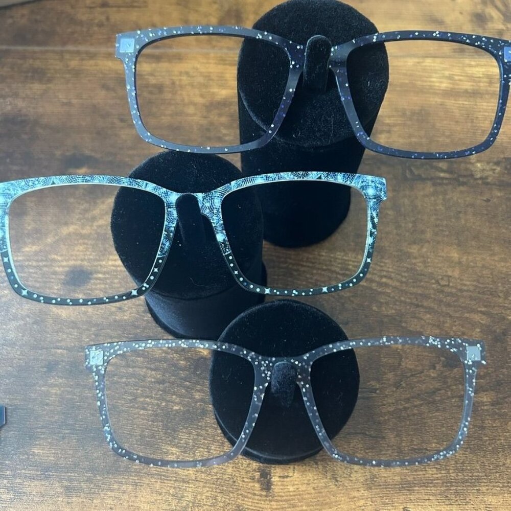 The Kirby Collection PairEyewear Eyeglass Topper Magnetic Frame Set of 3 Sparkly
